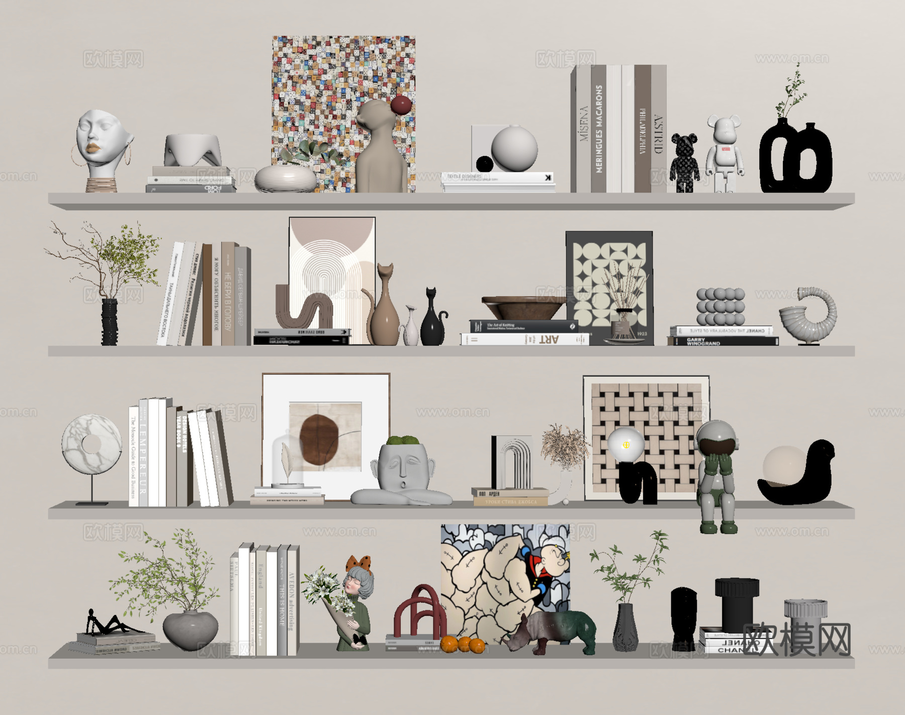 现代饰品摆件su模型