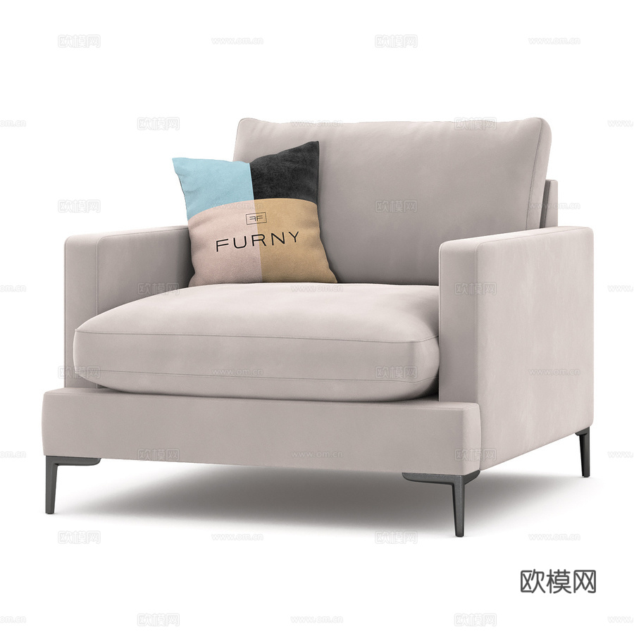 OM The Furny Leken扶手椅3d模型下载