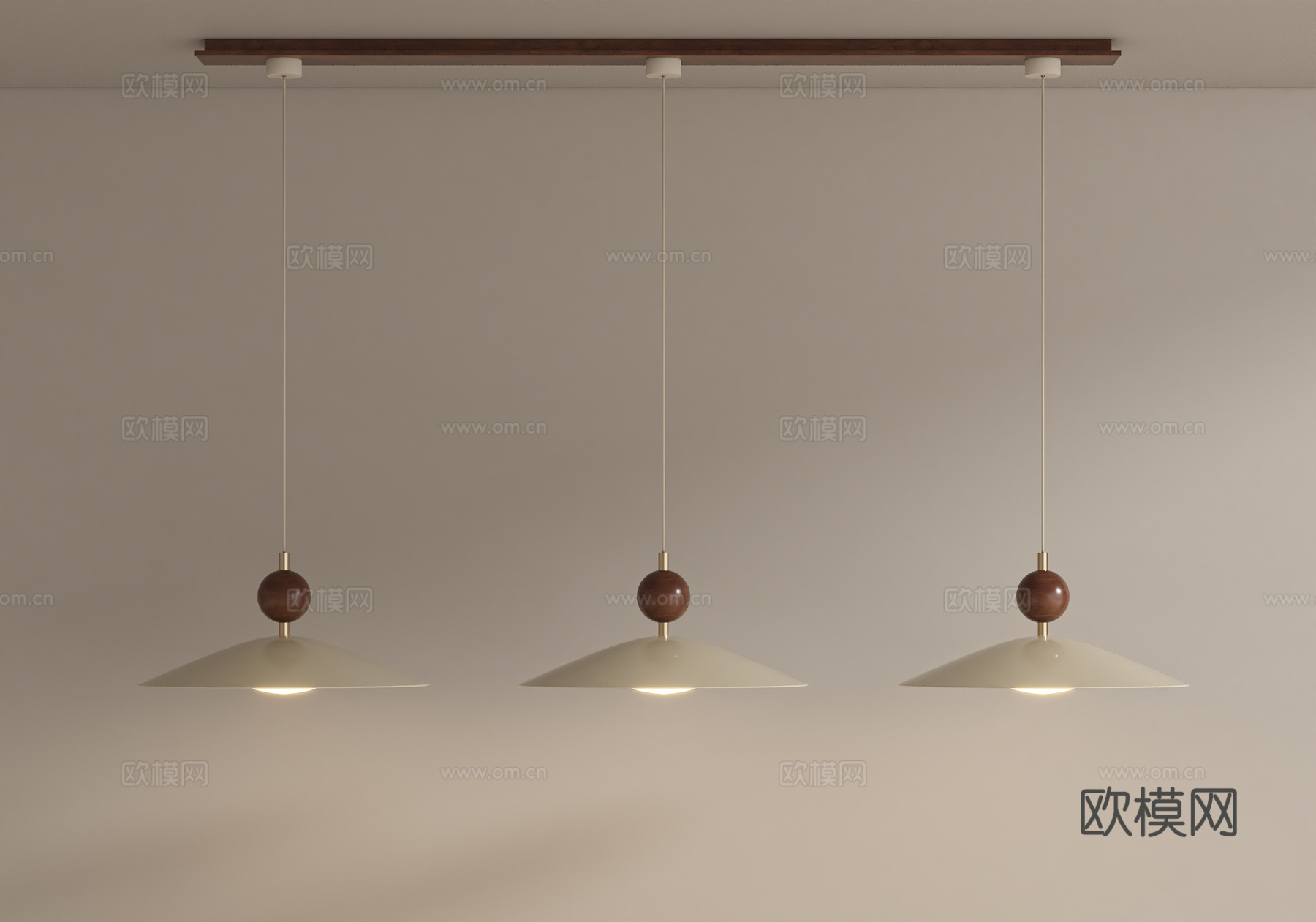 现代中古餐厅吊灯su模型