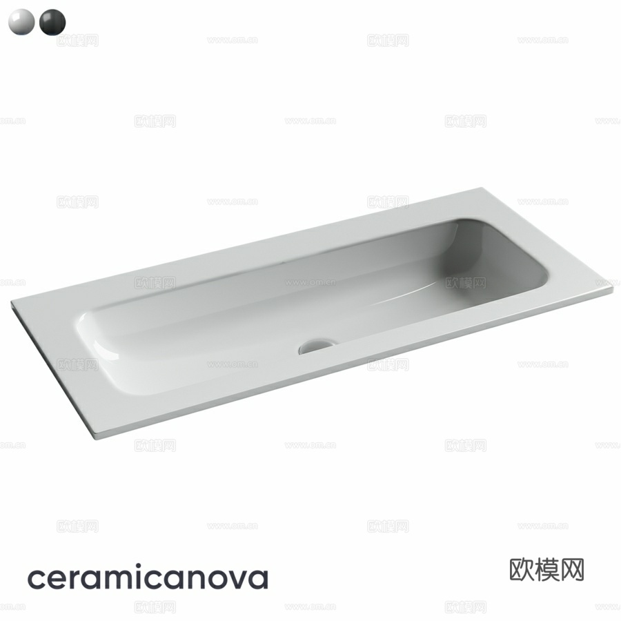 OM Grace矩形台面式洗手盆，无3d模型下载