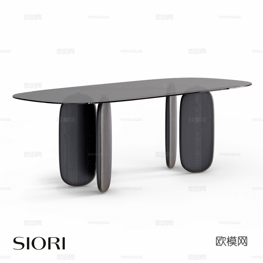 OM Siori武士道玻璃餐桌083d模型下载