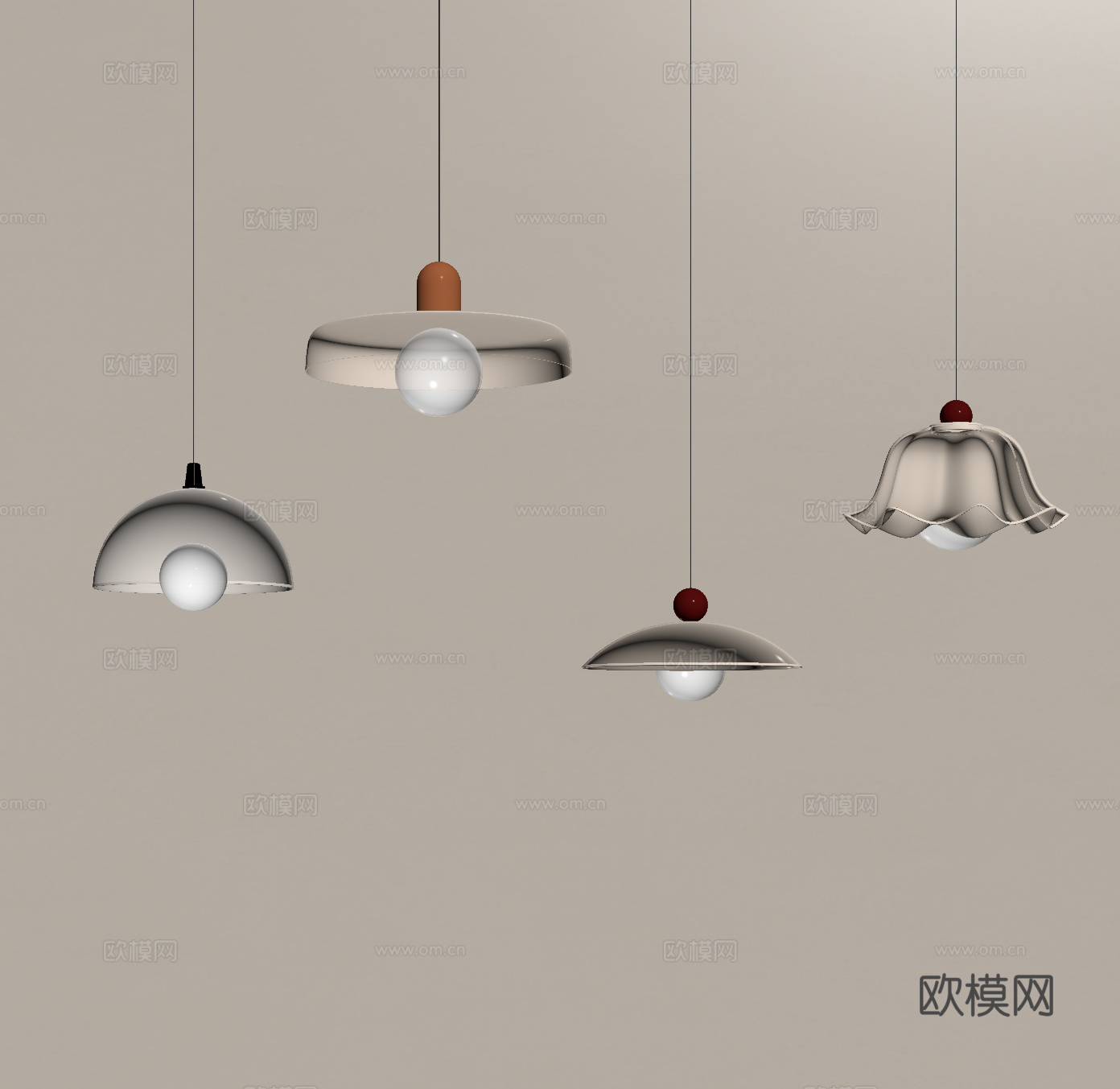 法式奶油吊灯 餐厅吊灯床头小吊灯su模型