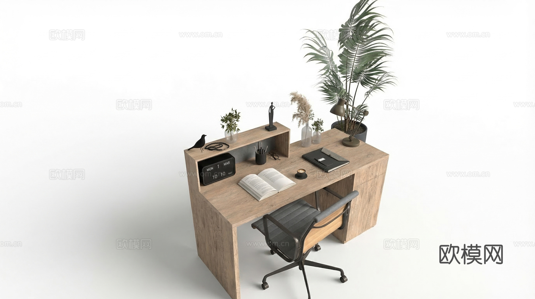 现代书桌椅组合su模型