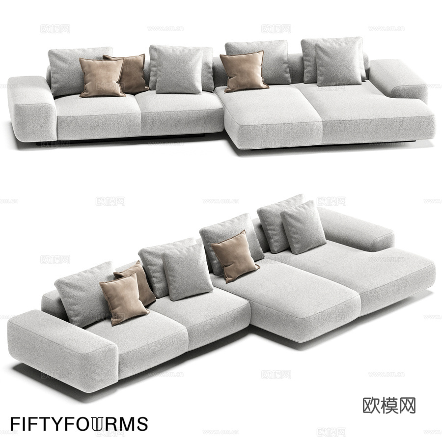 FIFTYFOURMS Leggero 17 模块化沙发3d模型下载