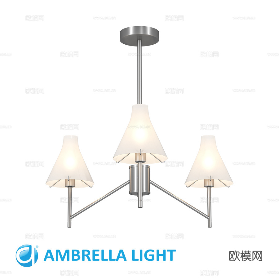 OM 玻璃灯罩杆式吊灯 LH57121 L3d模型下载