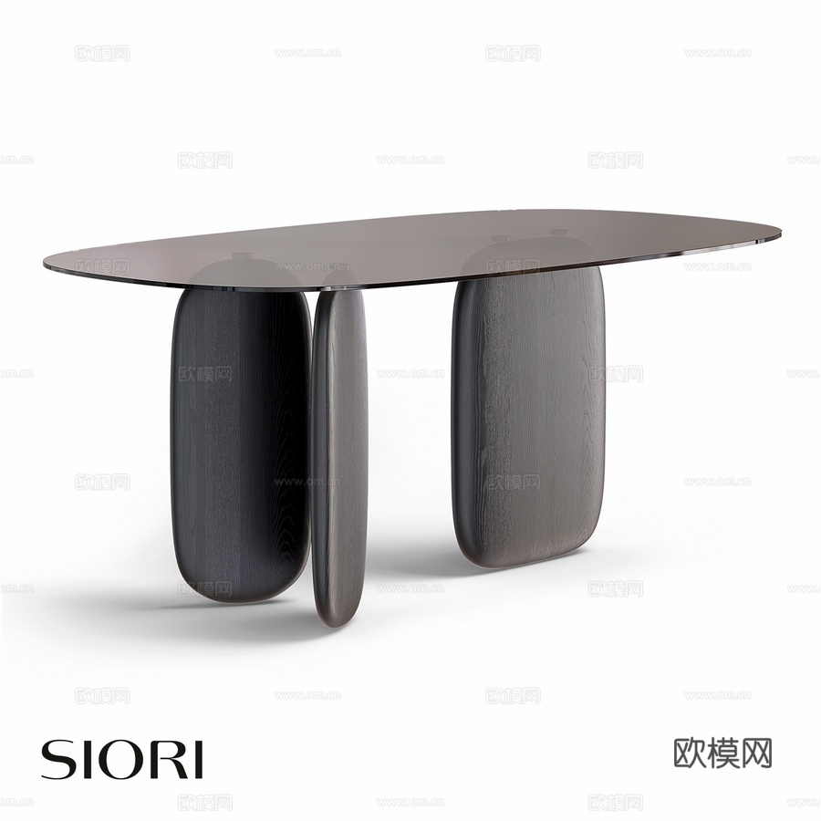 OM Siori 武士道玻璃餐桌 043d模型下载