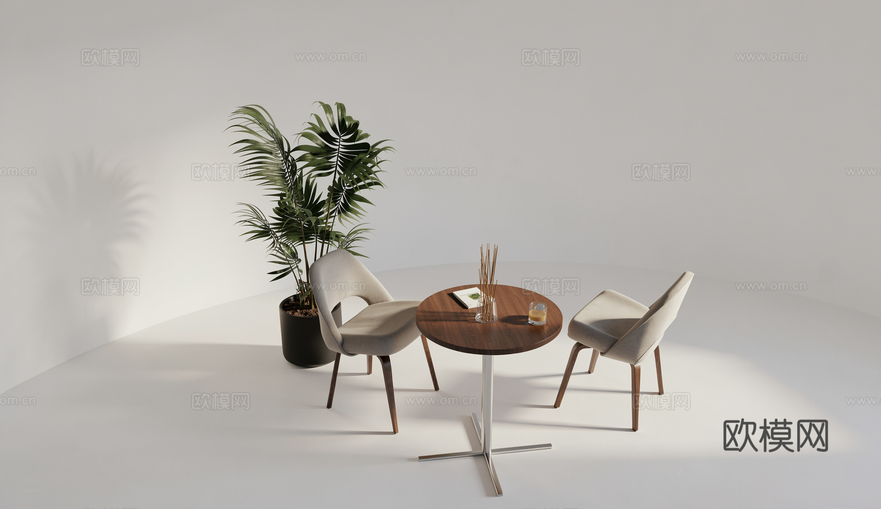 现代休闲桌椅su模型