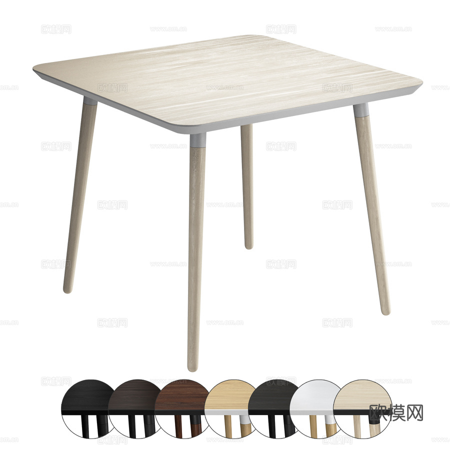 OM The Furny 斯德哥尔摩矩形餐桌，不可伸缩3d模型下载