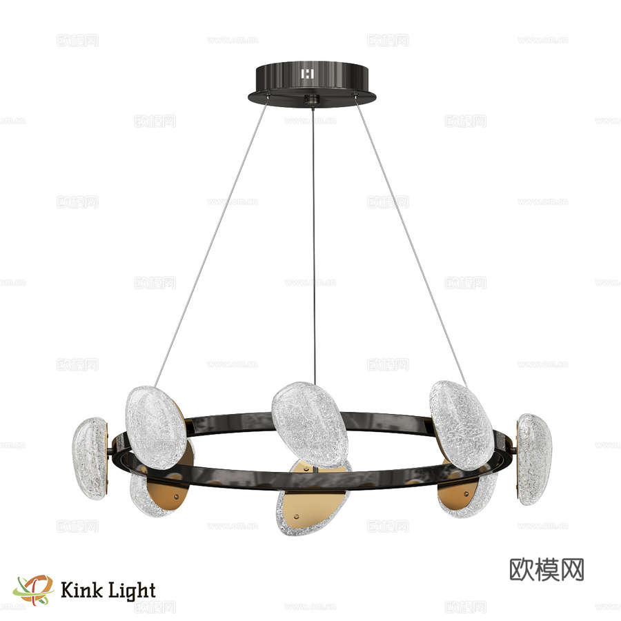 可调光水晶吊灯 Yunni 黑珍珠 07693-8A,293d模型下载