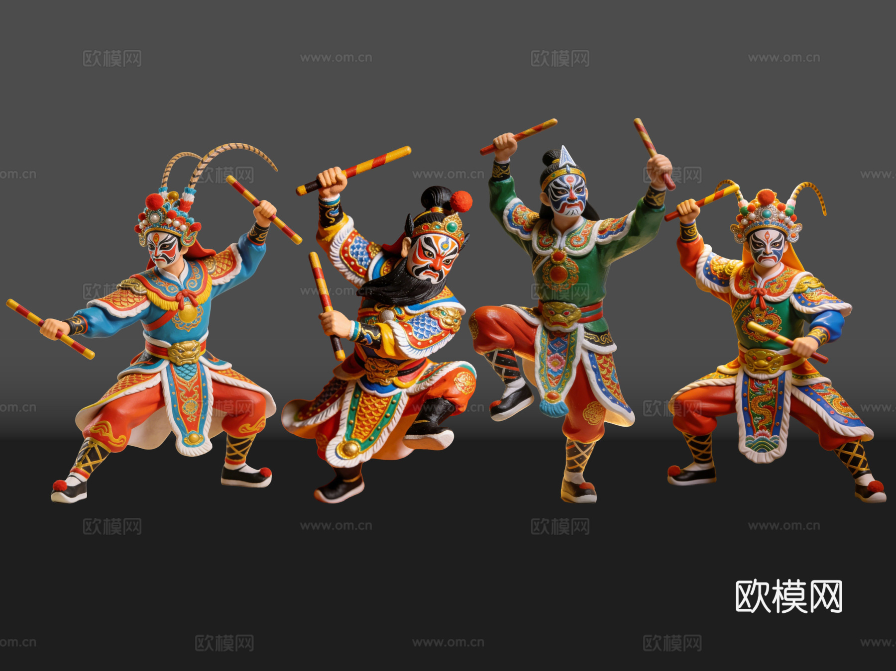 2D英歌舞手办 国潮手办 英歌舞 非遗传承活动 非遗手办su模型