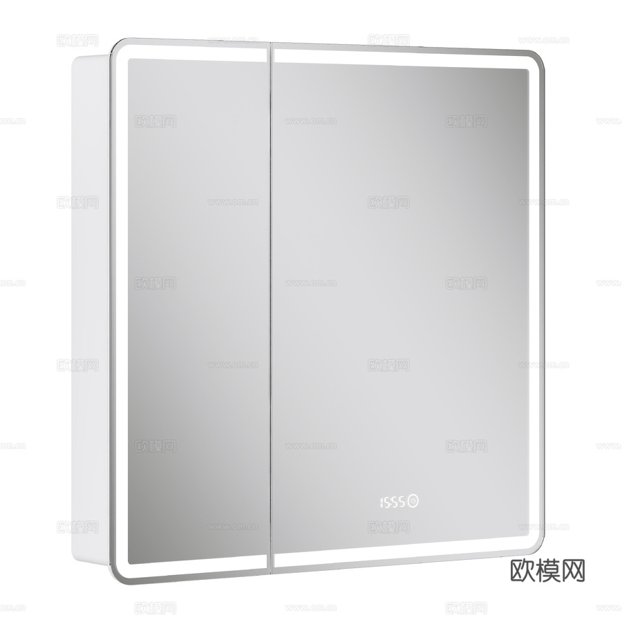 OM Nice LED 80带钟镜柜3d模型下载