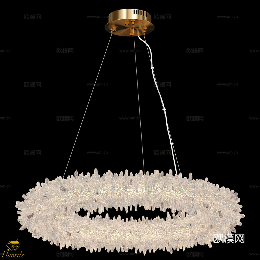OM Tesoro 萤石600mm吊灯FL1154-6P3d模型下载