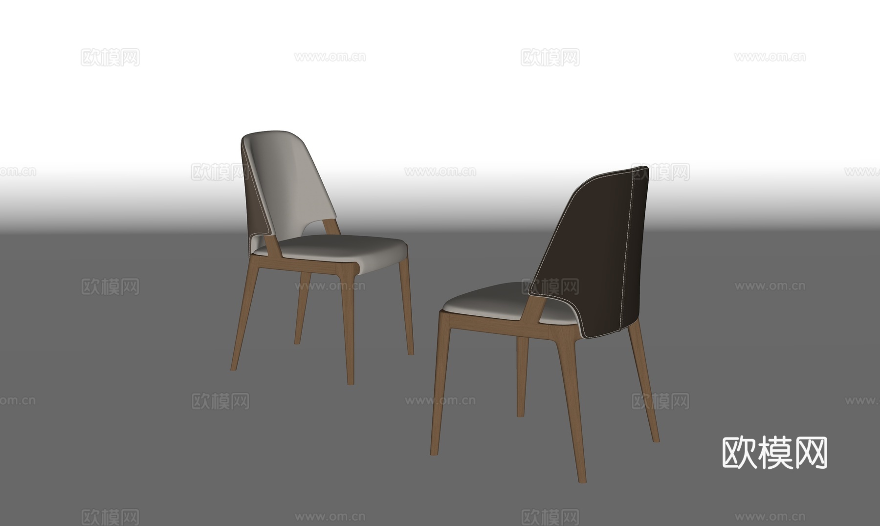 现代原木椅子su模型