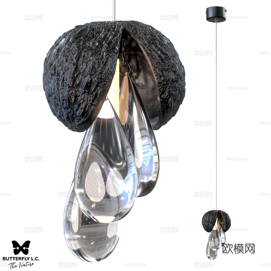 OM Butterfly L.C. 胡桃木S石墨款3d模型下载