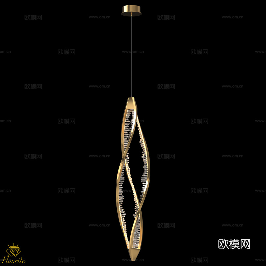 歌剧萤石吊灯FL1159-1P1 (OM)3d模型下载