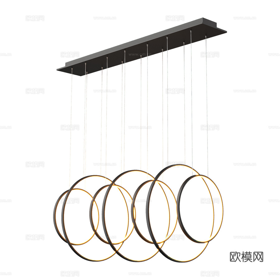 Halo Line OM LED吊灯（带悬浮环）3d模型下载