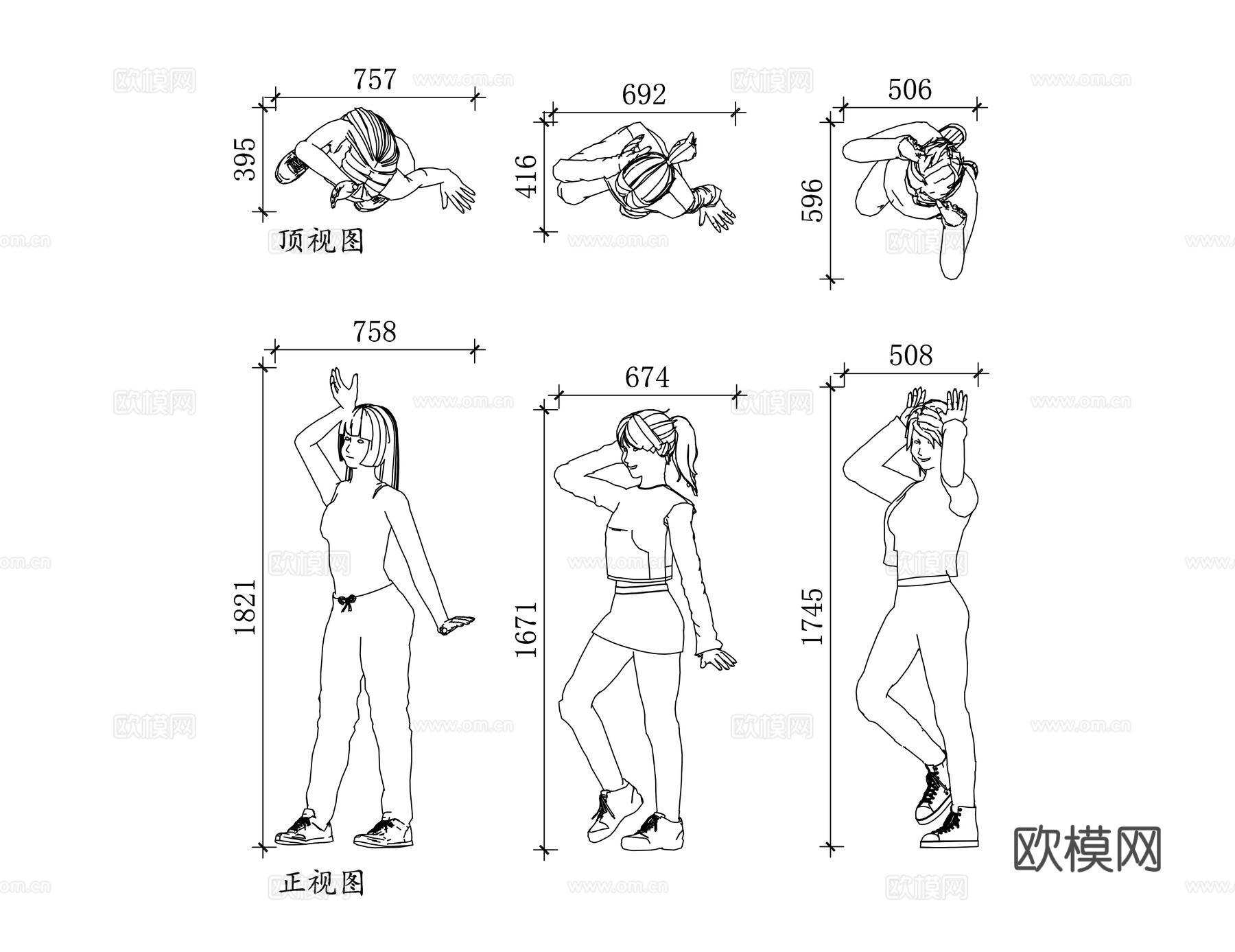舞姿 舞步 舞态 身姿 舞影cad施工图