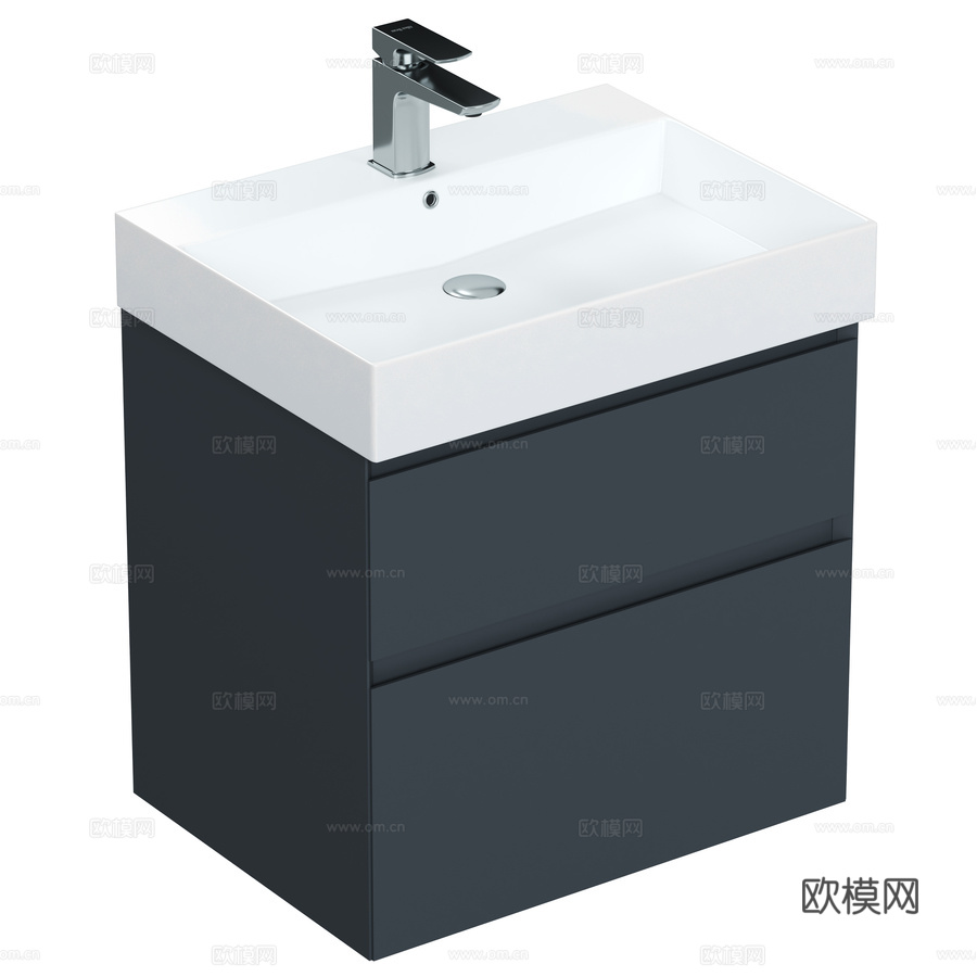 艾伦布劳无限系列70 1.210025.AM梳妆柜，哑光A3d模型下载