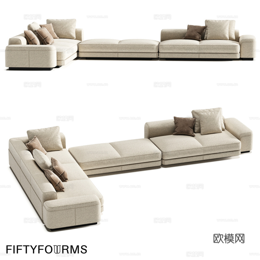 FIFTYFOURMS Lares 3 模块化沙发3d模型下载
