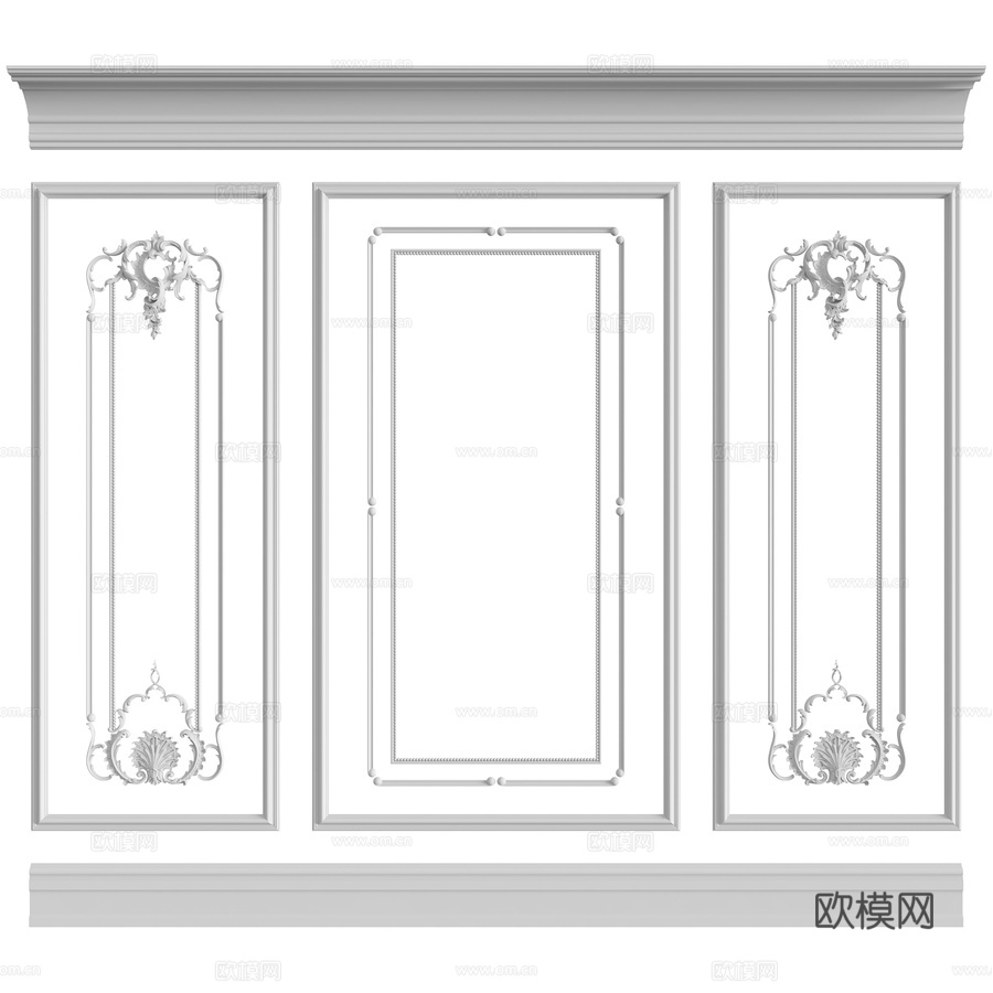 墙面组合 #1803d模型下载