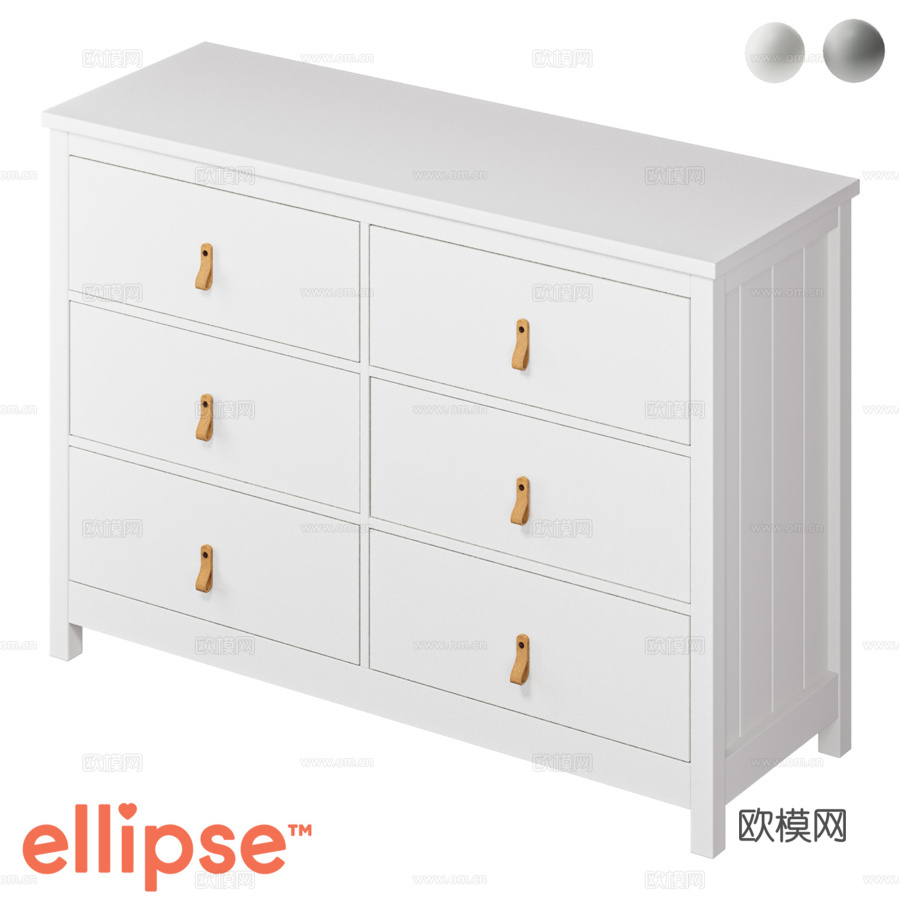 OM Wood 六抽屉柜3d模型下载