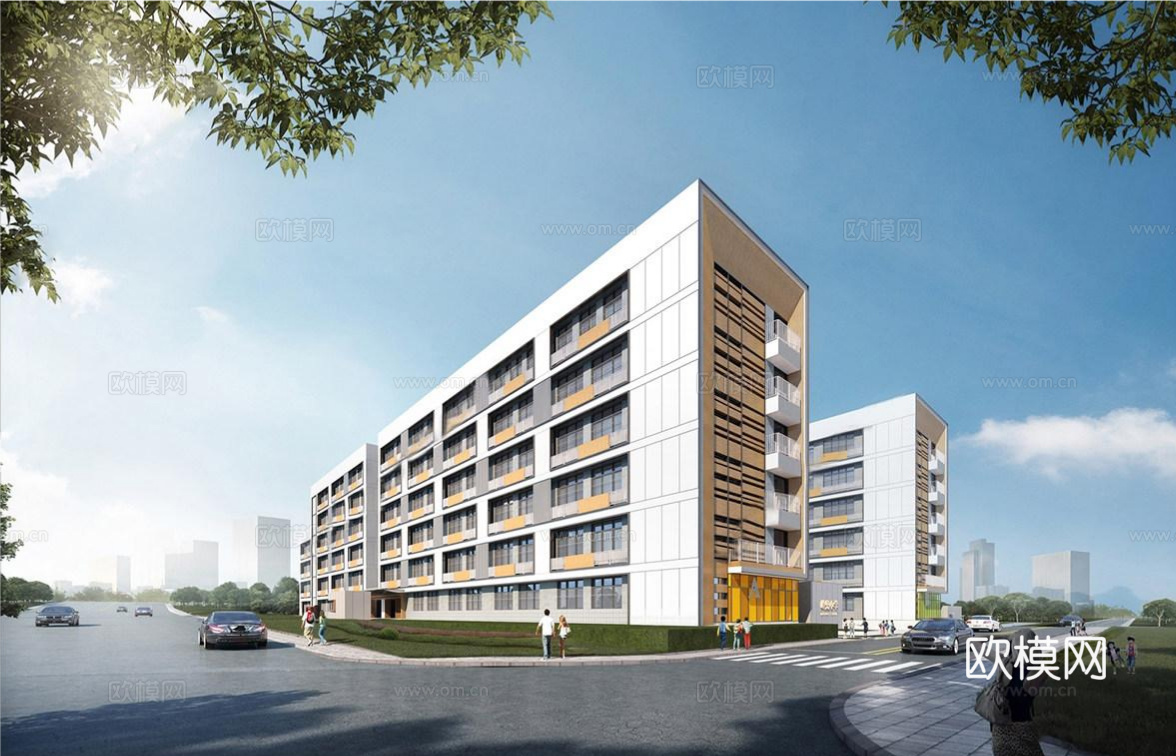 现代学校建筑  中小学建筑 教学楼建筑 艺术培训学校su模型