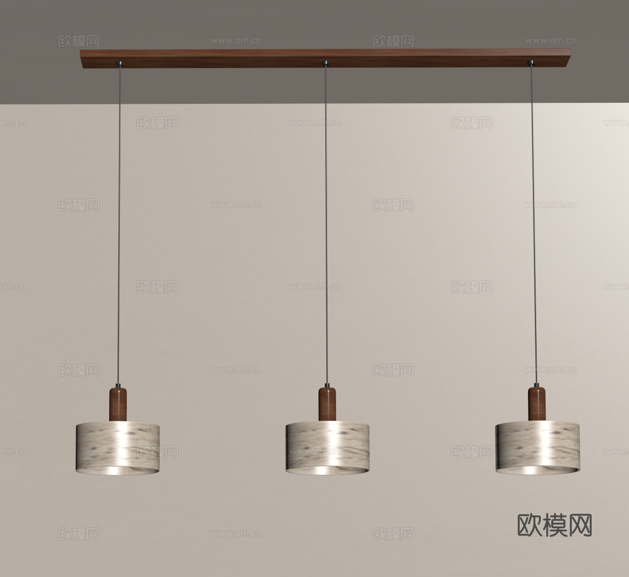 侘寂中古餐厅吊灯su模型