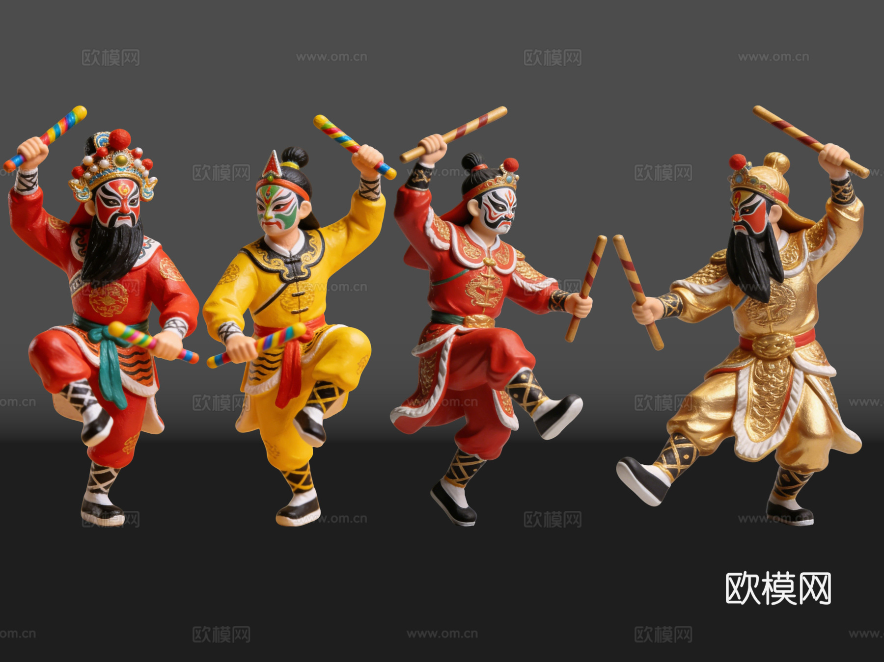 2D英歌舞手办 国潮手办 英歌舞 非遗传承活动 非遗手办su模型