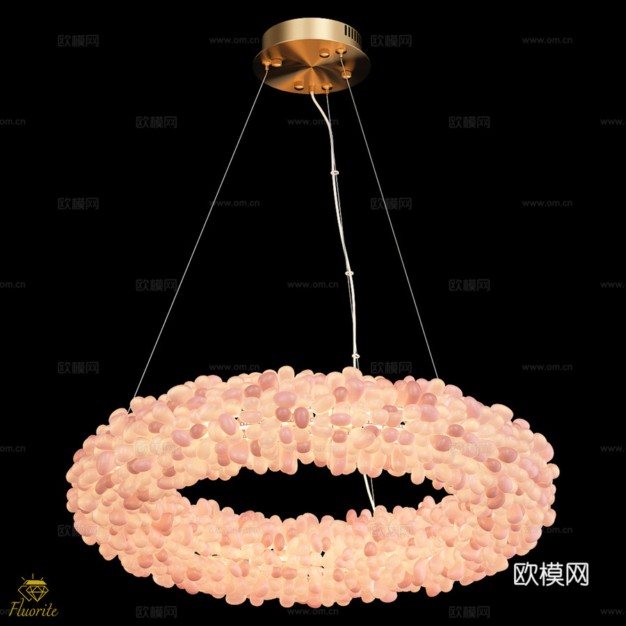 OM 永恒萤石550mm吊灯FL1155-5P3d模型下载