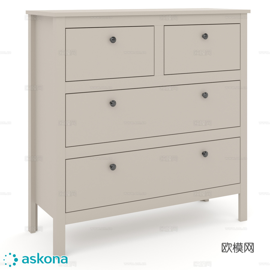 Kasli系列抽屉柜3d模型下载