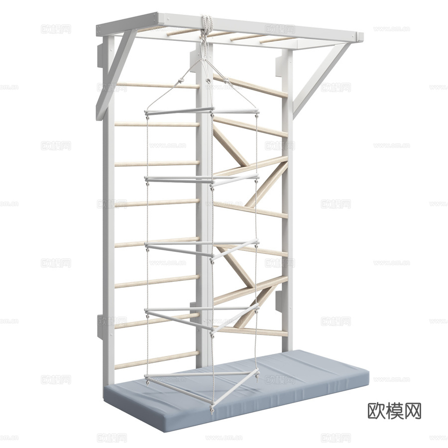 瑞典倒挂墙配挡风板与猴架3d模型下载