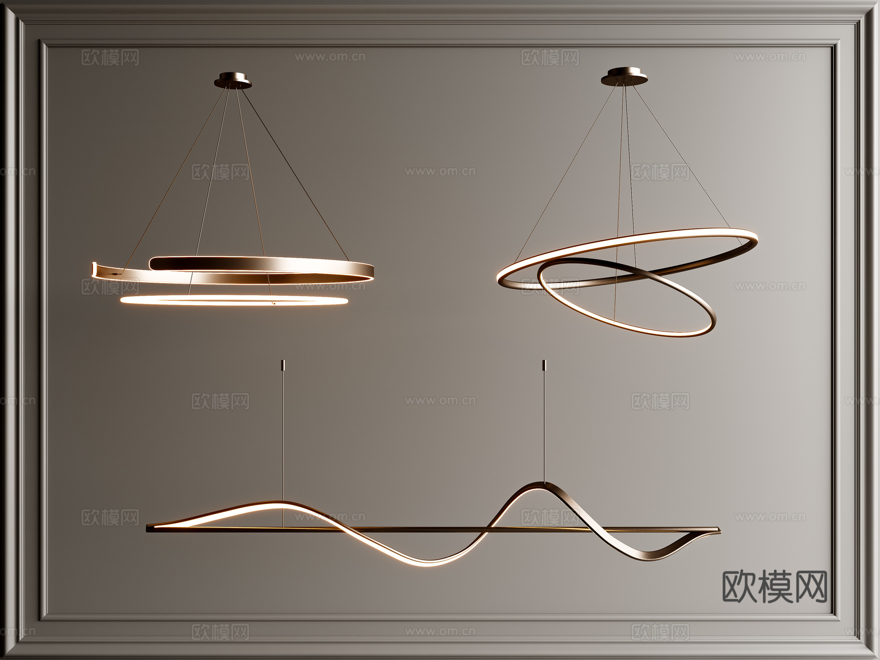 现代吊灯3d模型下载