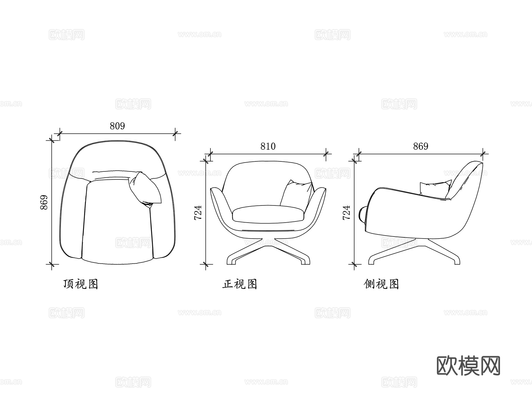 品牌单人椅 品牌休闲椅 品牌主人椅 品牌设计师椅 品牌单椅cad施工图