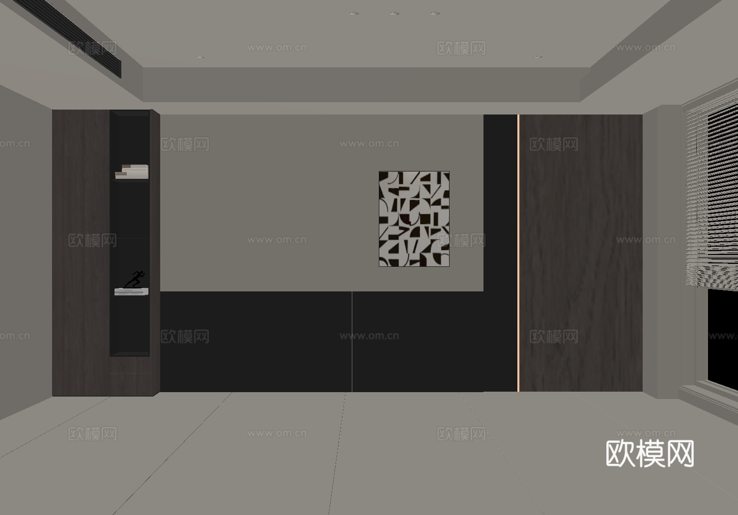 现代意式背景墙 床头背景墙 沙发背景墙su模型