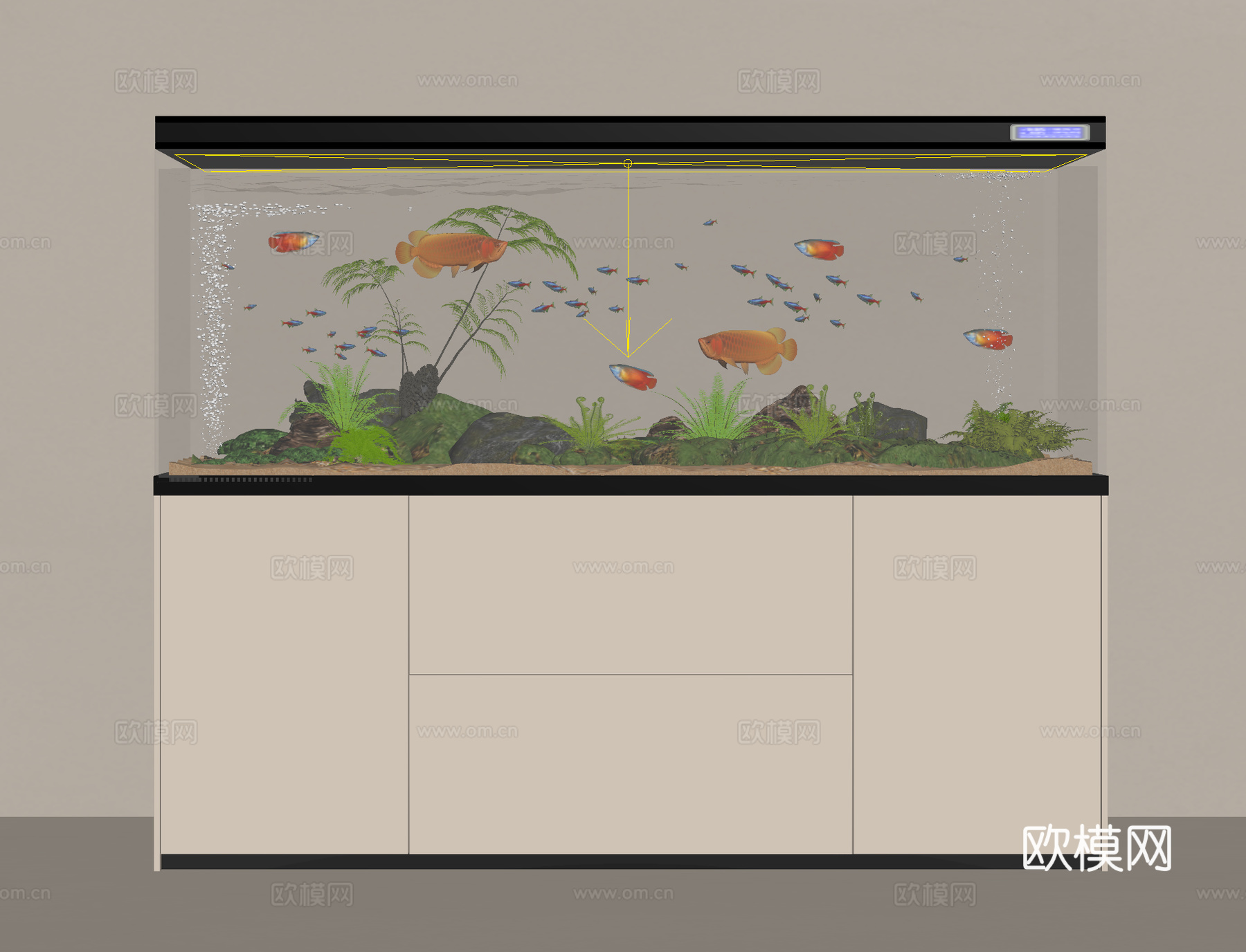 现代鱼缸su模型