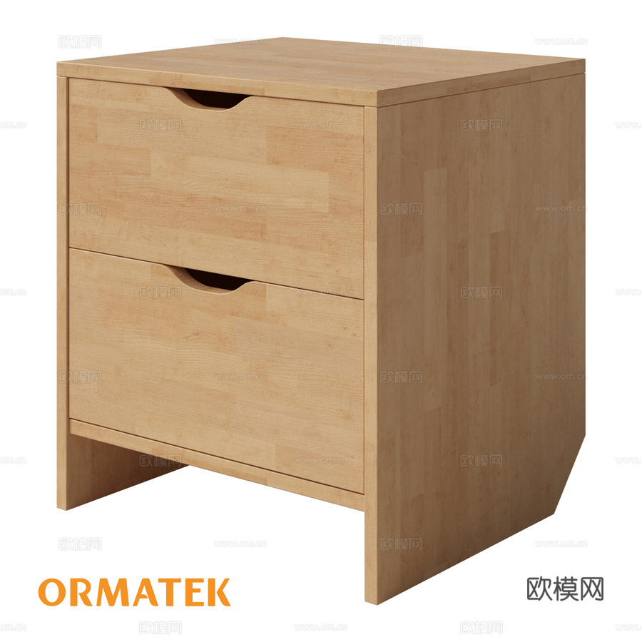 Vesna双抽屉床头柜3d模型下载
