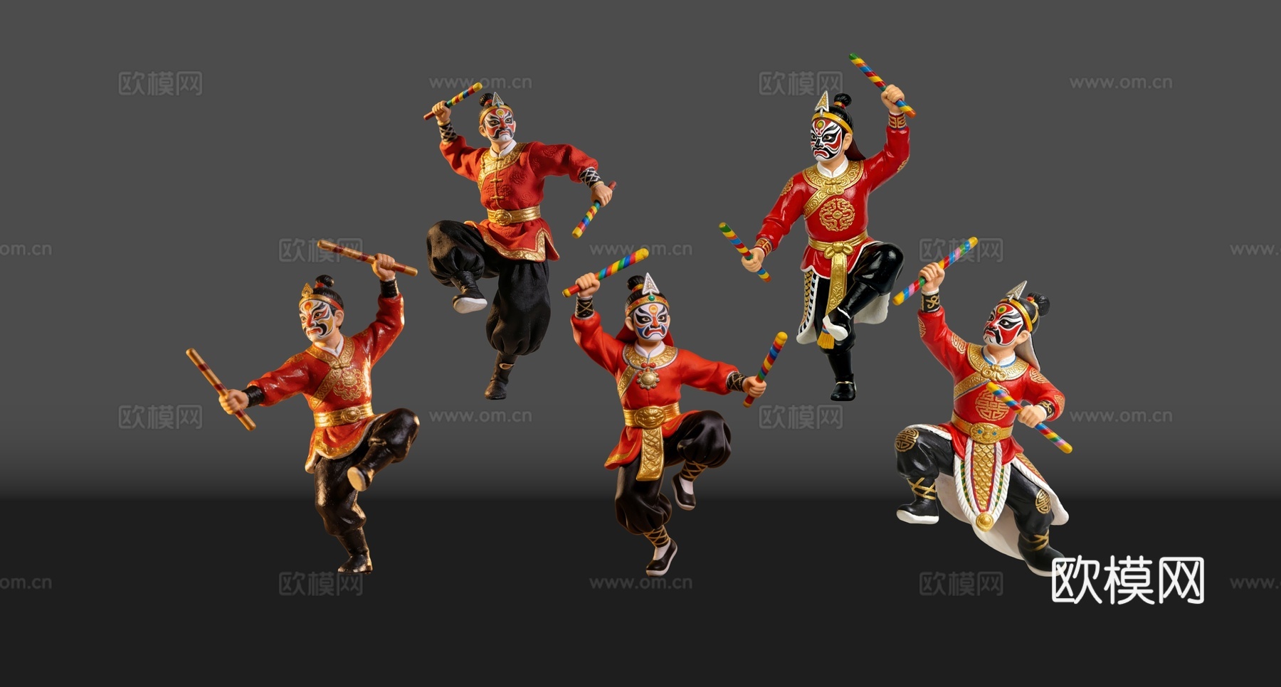 2D英歌舞手办 国潮手办 英歌舞 非遗传承活动 非遗手办su模型