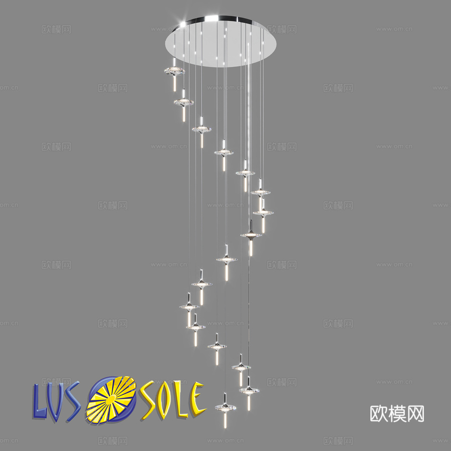 OM吊灯 Lussole LSP-73743d模型下载