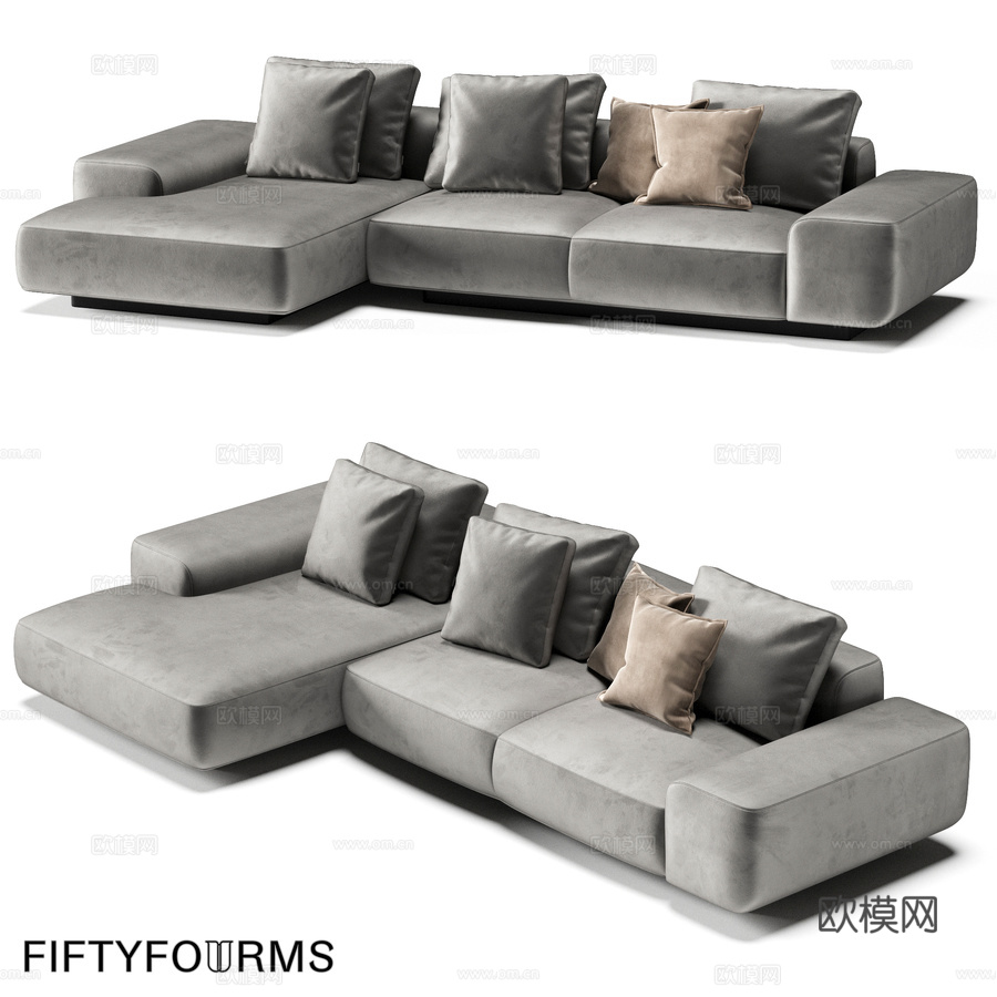 FIFTYFOURMS Leggero 9 模块化沙发3d模型下载