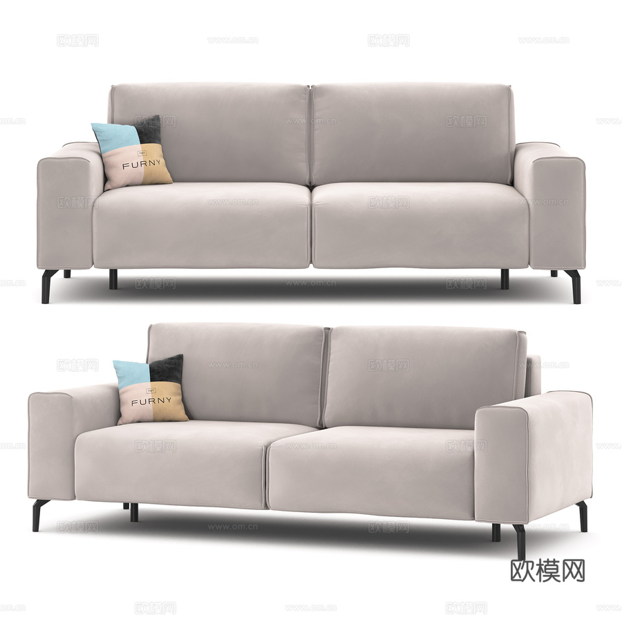 OM The Furny 蒂沃利沙发床，252x108x943d模型