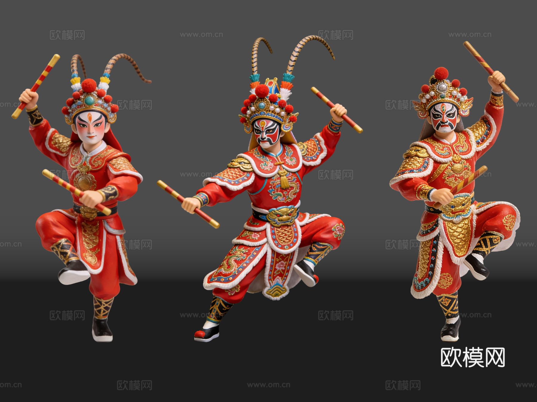 2D英歌舞手办 国潮手办 英歌舞 非遗传承活动 非遗手办su模型