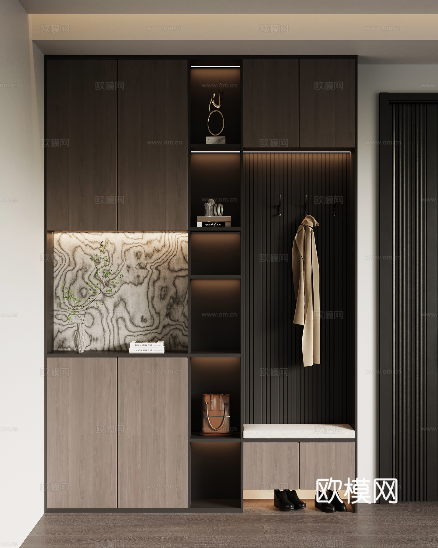 现代意式鞋柜 玄关柜3d模型