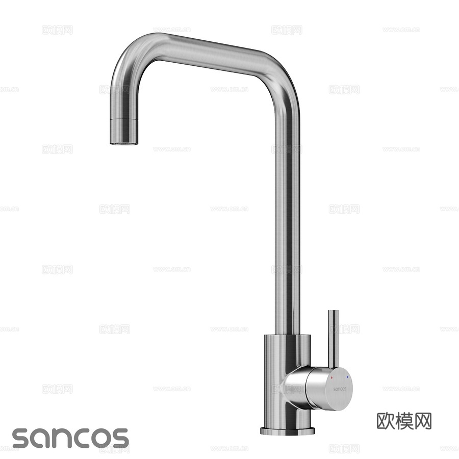 OM不锈钢厨房水龙头带旋转出水嘴3d模型下载