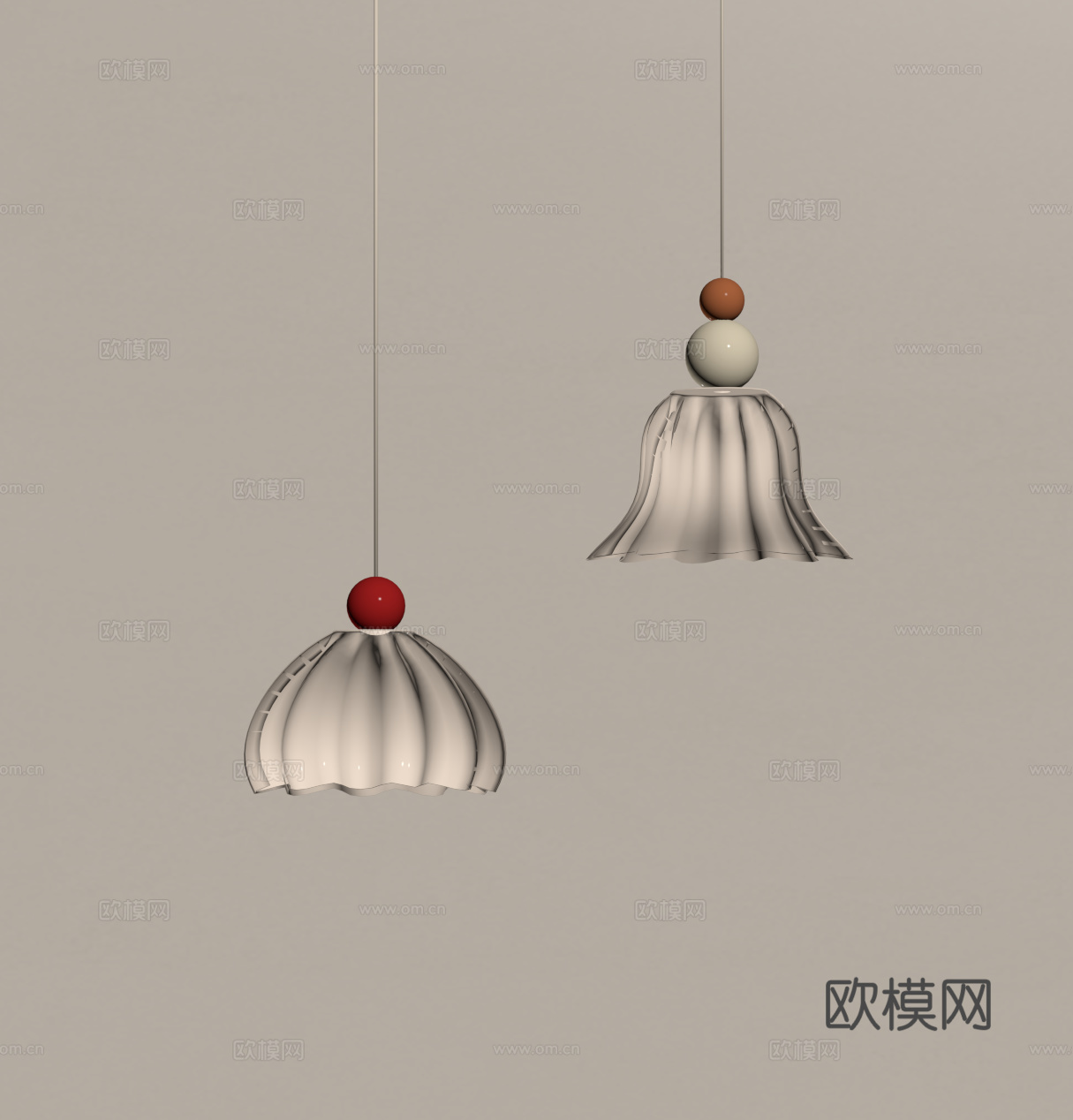 法式奶油吊灯 餐厅吊灯 床头小吊灯su模型