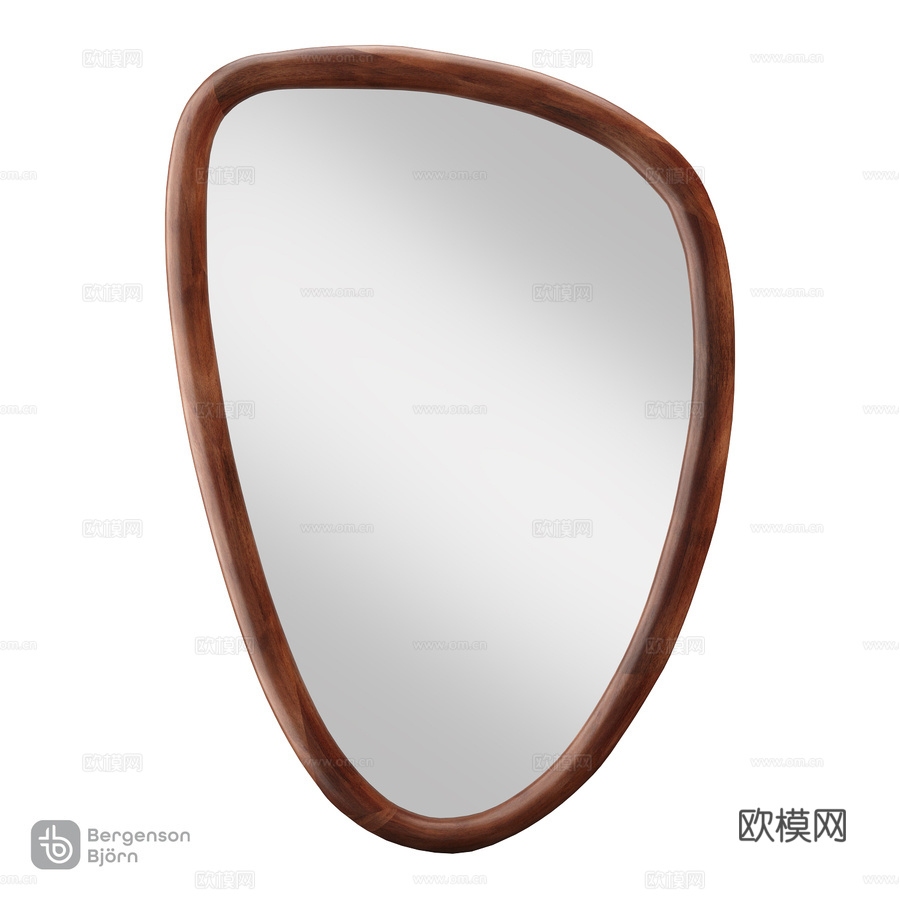 托希尔壁镜，55x78厘米，棕色3d模型下载