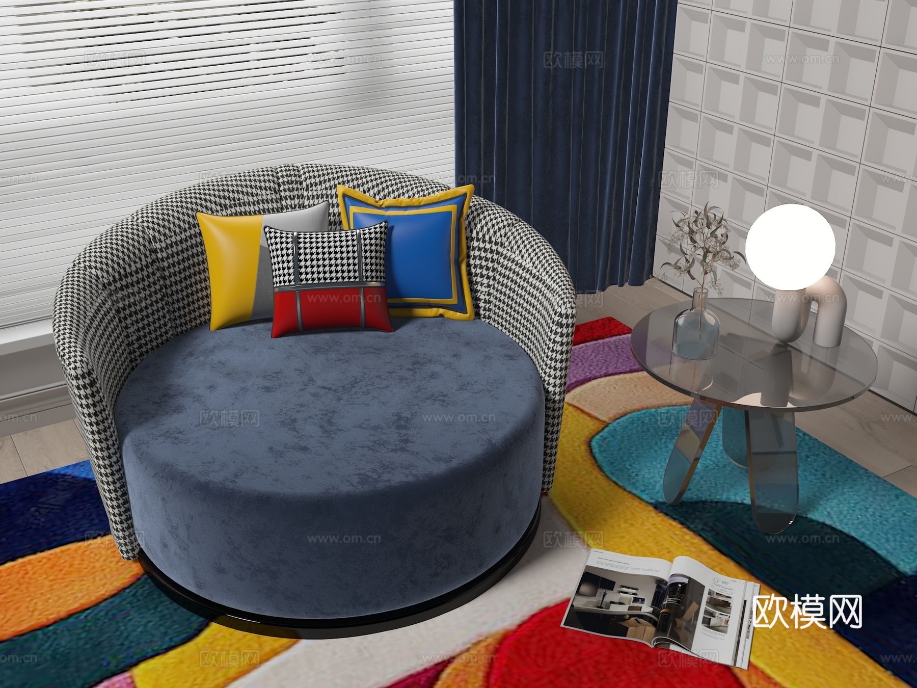 现代单人沙发3d模型下载