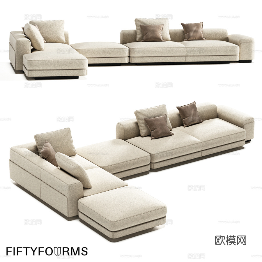 FIFTYFOURMS Lares 6 模块化沙发3d模型下载