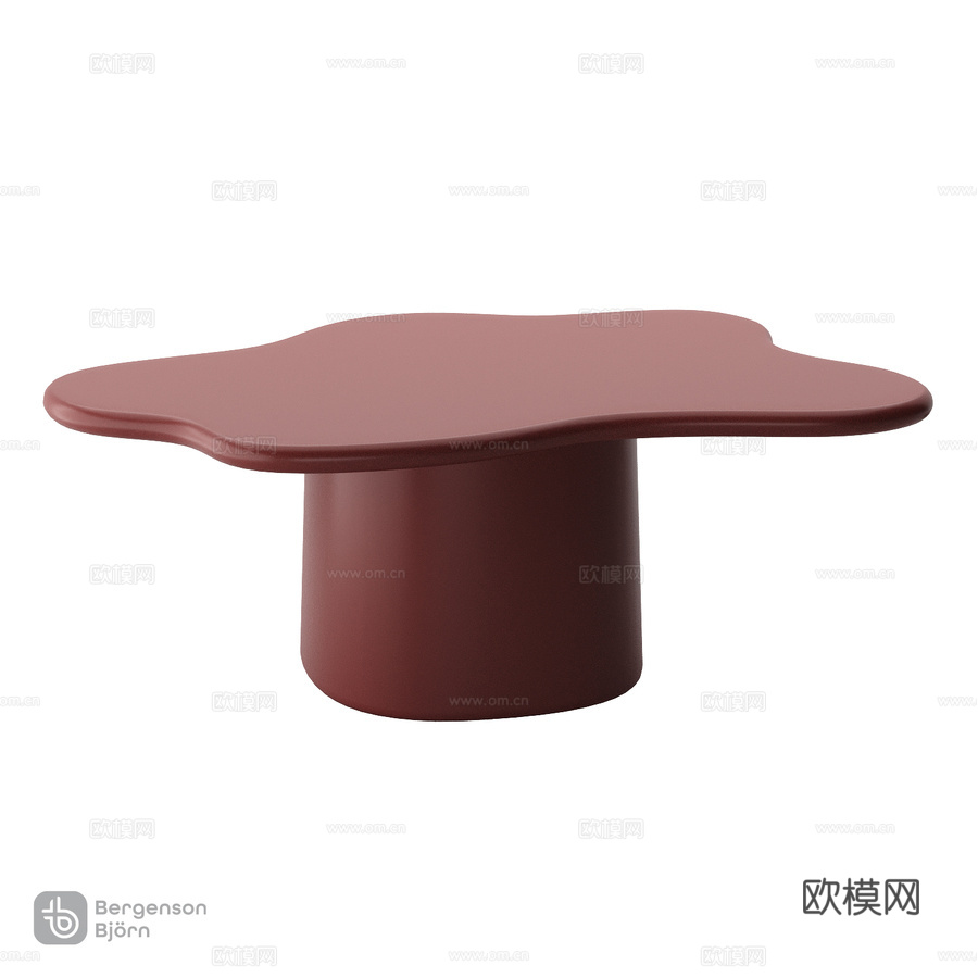 OM_流体咖啡桌，86x56x30厘米，Bergenson3d模型下载