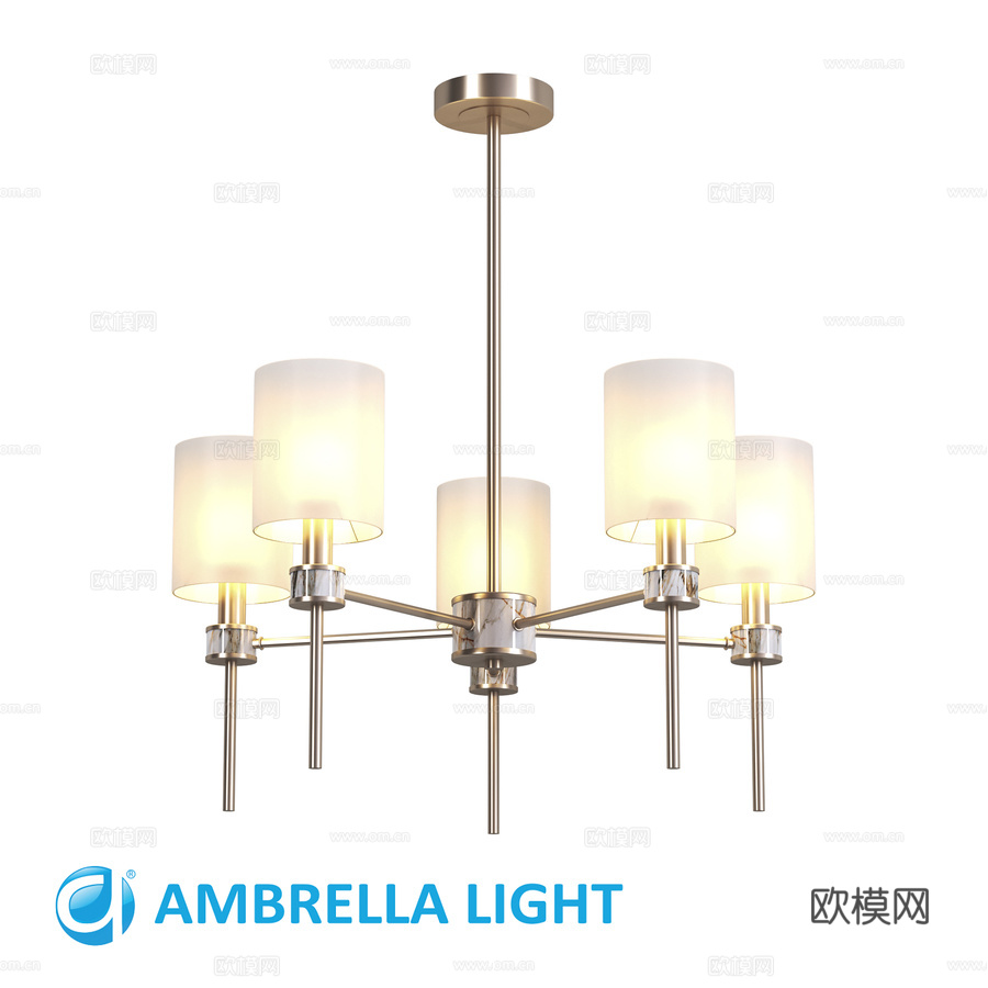 OM 带灯罩杆式吊灯 LH72371, Am3d模型下载