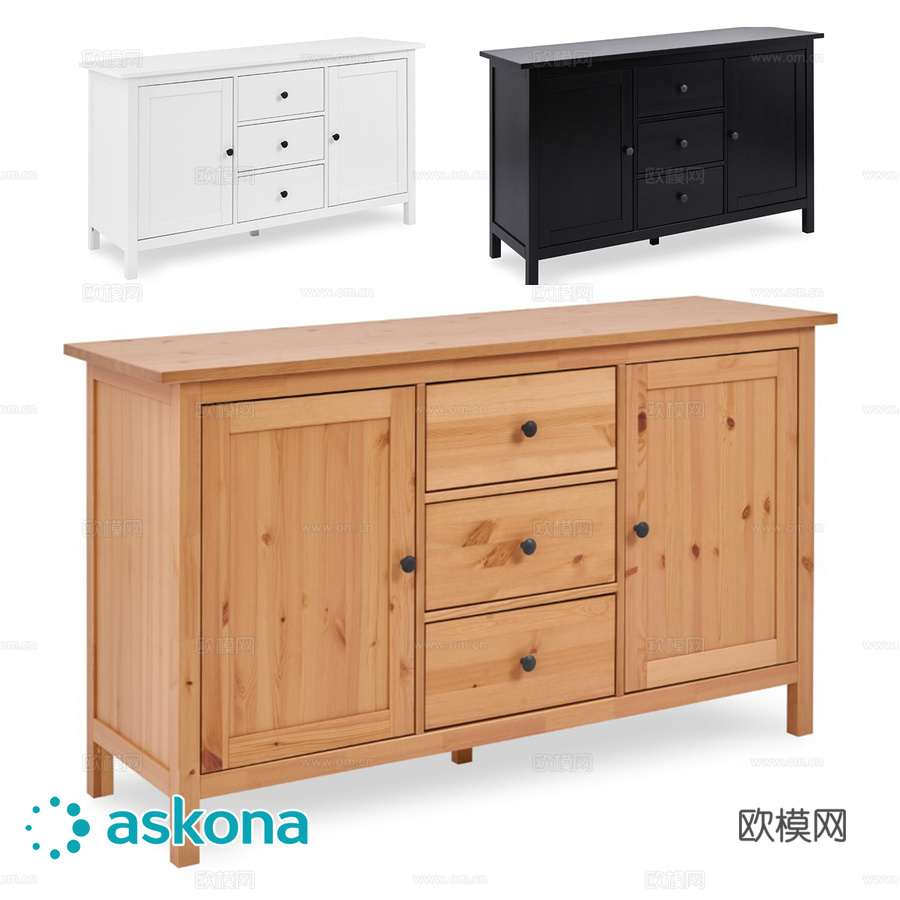 Terek三抽两门柜（Tere3d模型下载